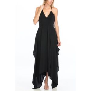 Black Handkerchief Hem Dress NWT